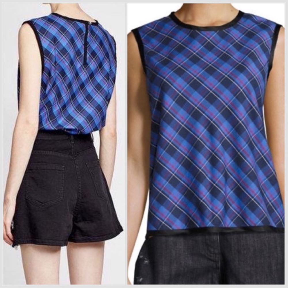 Public School Blue Plaid Top